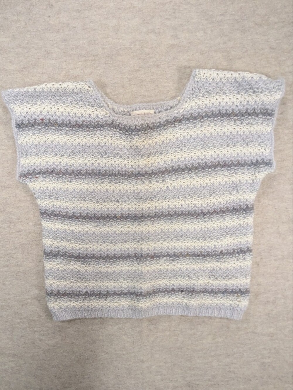 Beldoch Popper 1980s Striped Knit Sweater Varied Nuetral Handmade Vibes Boxy L